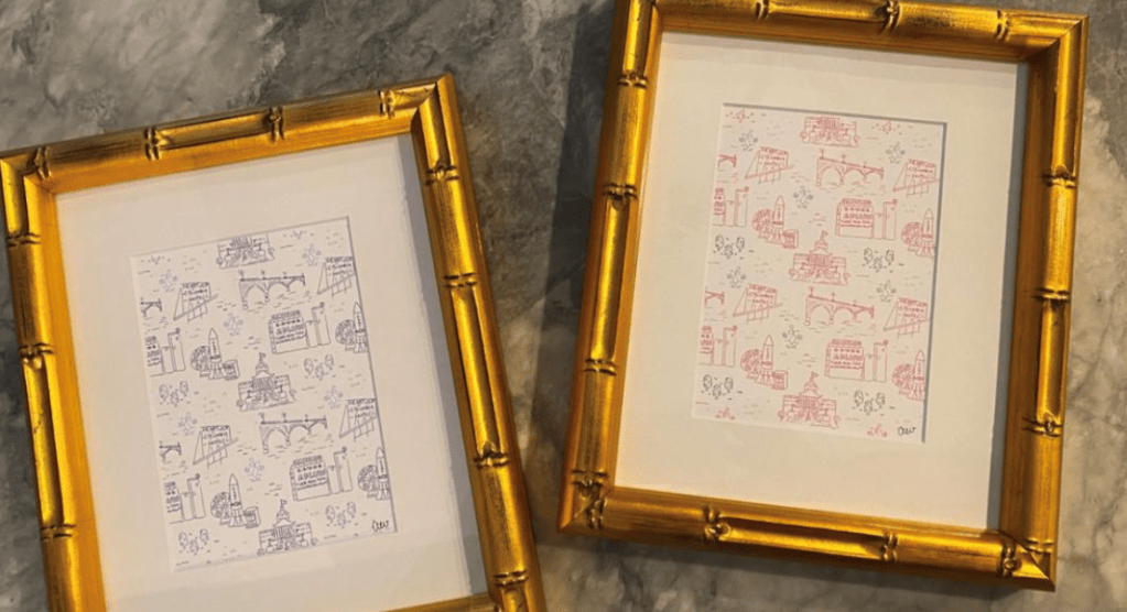 Some of the beautiful Columbia Toile from Hue Home Studio (photo credit: Hue Home Studio)